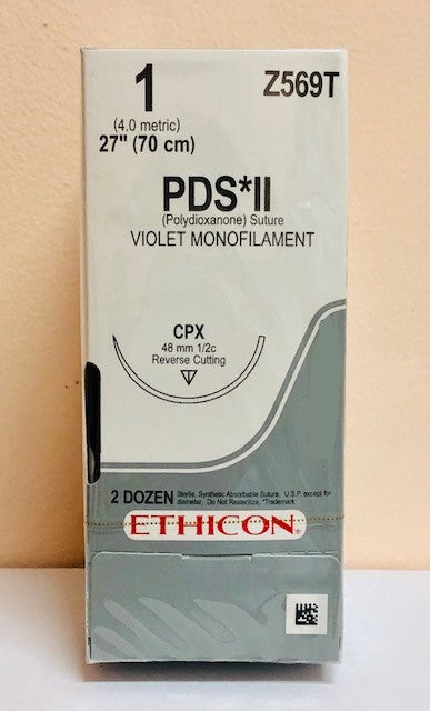 Suture, Reverse Cutting, Size 1, 27", Violet Monofilament, Needle CPX, _ Circle, 2 dz/bx (Continental US Only)