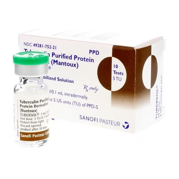 Tubersol PPD Tuberculin Injection 5TU/0.1mL 10 Tests MDV 1mL Each (7552-1)