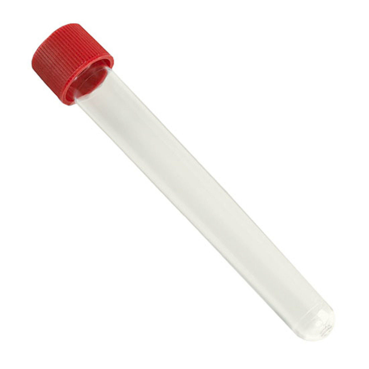 Test Tube, PP, 15 mL, 16 x 120mm, w/ Attached Red Screw Cap, Sterile, 150/pk, 5 pk/cs
