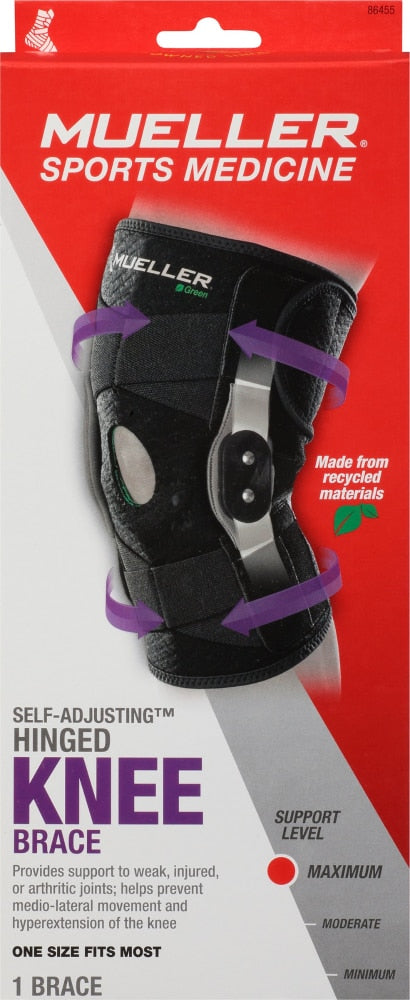 Self Adjustable Hinged Knee Brace, Green, One Size (Products are only available for sale in the U.S. Products cannot be sold on Amazon.com or any other 3rd party platform without prior approval by Mueller.)