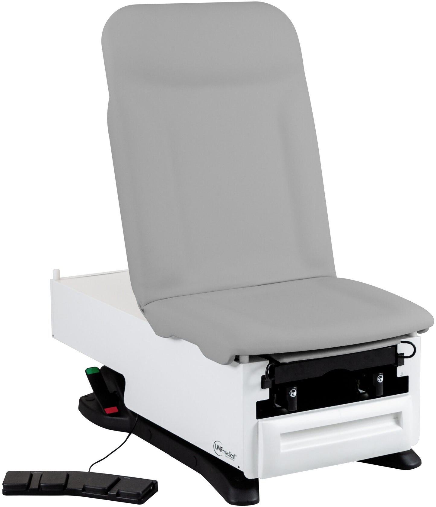 Exam Table, 3002-500-105 with Premium Upholstery, Pneumatic Backrest, Stirrups, Foot Control, Front Storage Drawer, Rear Reversible Storage Drawer, Available in 16 colors (DROP SHIP ONLY)