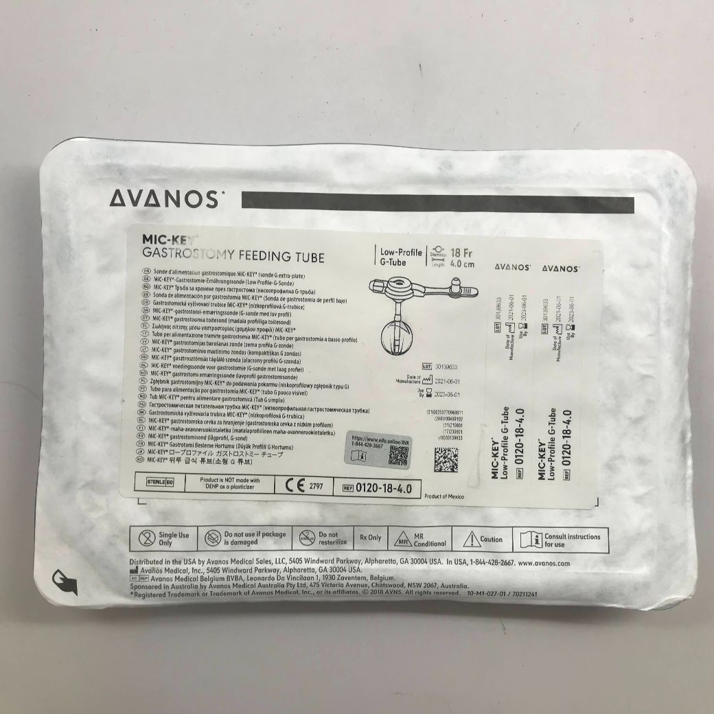 Gastrostomy Tube, 18FR, 4.0cm Stoma Length, 5mL Balloon (US Only) (Authorized Distributor Sub-Agreement Required  - See Manufacturer Details Page)