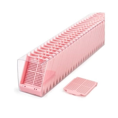 Histosette II Cassette in Quickload Sleeves, Biopsy, Pink, (cassettes and lids packaged seperately), 750/cs