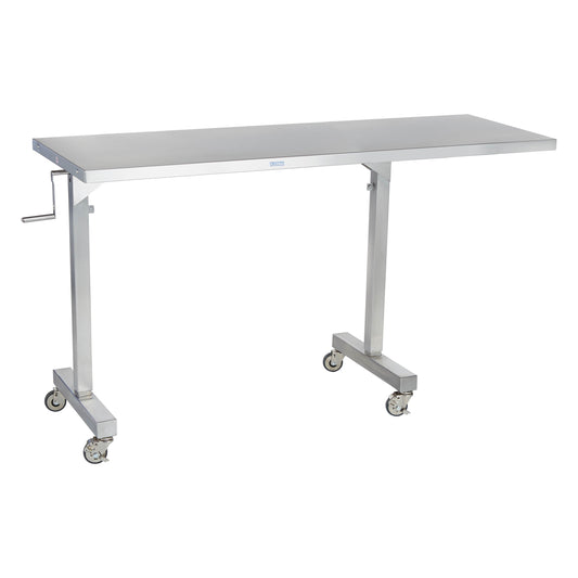 CRT Instrument Table, Adjustable Height 62"W x (36 - 56)"H x 24"D with 14" Overhang (DROP SHIP ONLY)