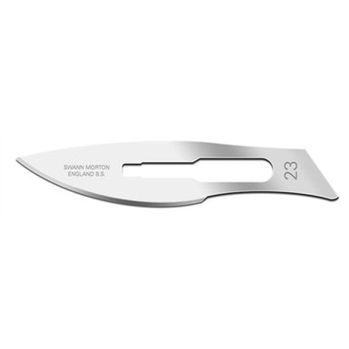 Blade, Swann Morton, Stainless Steel, Size 23, Sterile, 100/bx (DROP SHIP ONLY)