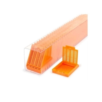 Slimsette Tissue Cassettes in Quickload Sleeves, Orange, 75/sleeve, 10 sleeve/cs