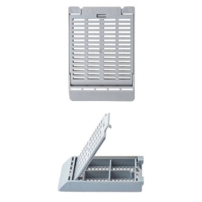 Slimsette Tissue Cassette, 4-Compartment, 45 Angle, Acetal, Gray, 500/bx, 3 bx/cs