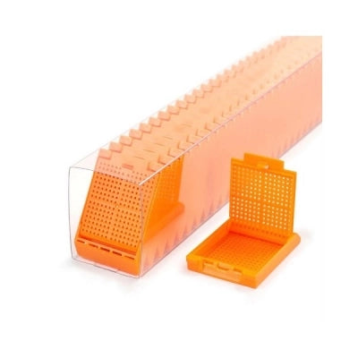 Slimsette Biopsy Cassette, Quickload 45 Angle Stack (Taped), Acetal, Gray, Bulk, 2000/cs