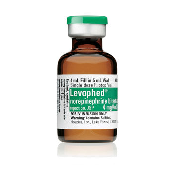 Levophed 1 mg/ml, 4 ml Vial, Single Dose, Glass Fliptop Vial, 10/bx