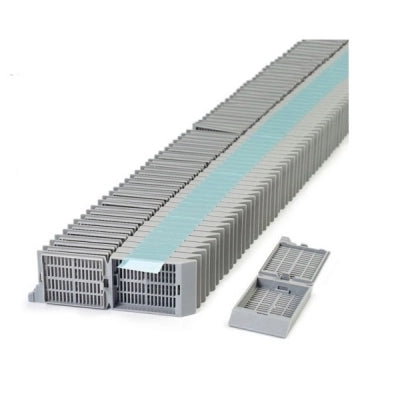 Unisette Tissue Cassette, 35 Angle Stack, Acetal, Gray, Bulk, 1000/cs