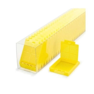 Slimsette Biopsy Cassette, Quickload 45 Angle Stack (Taped), Acetal, Peach, Bulk, 2000/cs