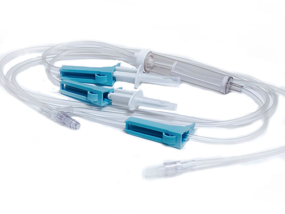 Y-Type Blood Set, 94", with 170 Micron Filter, Roller Clamps, Hand Pump, Slide Clamp, MicroClave Clear Needle-Free Y-Site, 25/cs