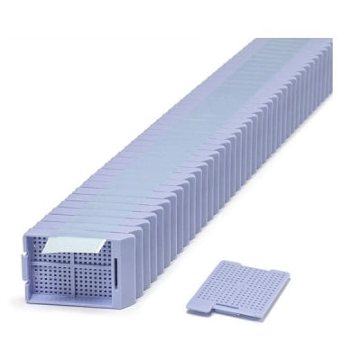 Swingsette Biopsy Cassette, Quickload 45 Angle Stack (Taped), Acetal, Blue, Bulk, 2000/cs