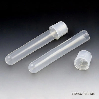 Culture Tube, w/ Unattached Dual Position Cap, PP, 12 x 75mm, 1000/cs