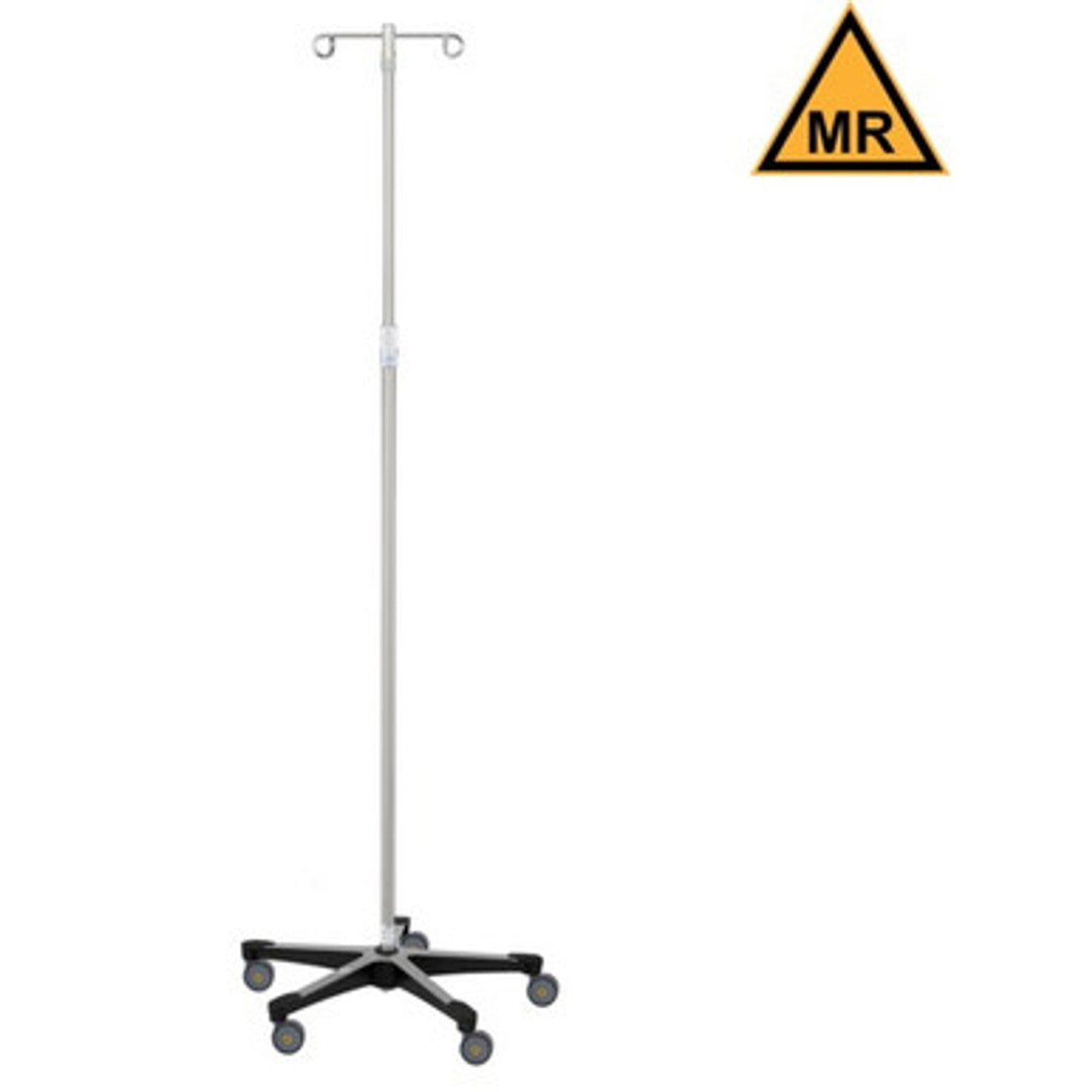 IV Stand, 2 Hook, 5 Leg Base On Casters MRI Safe (DROP SHIP ONLY)