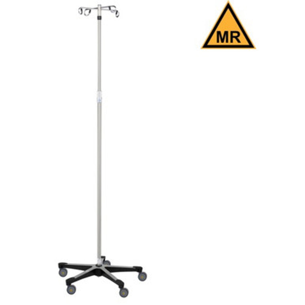 IV Stand, 4 Hook, 5 Leg Base On Casters MRI Safe (DROP SHIP ONLY)