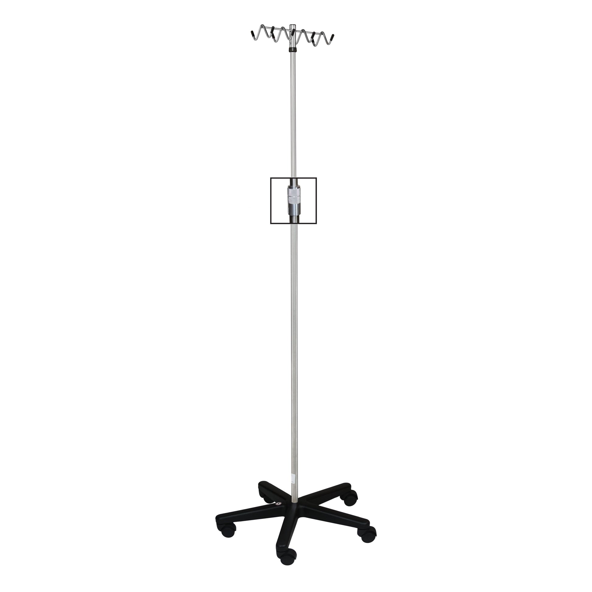 IV Stand, Washable Cart, 8 Rake Hook, 5 Leg Base On Unhooded Washable Casters (DROP SHIP ONLY)