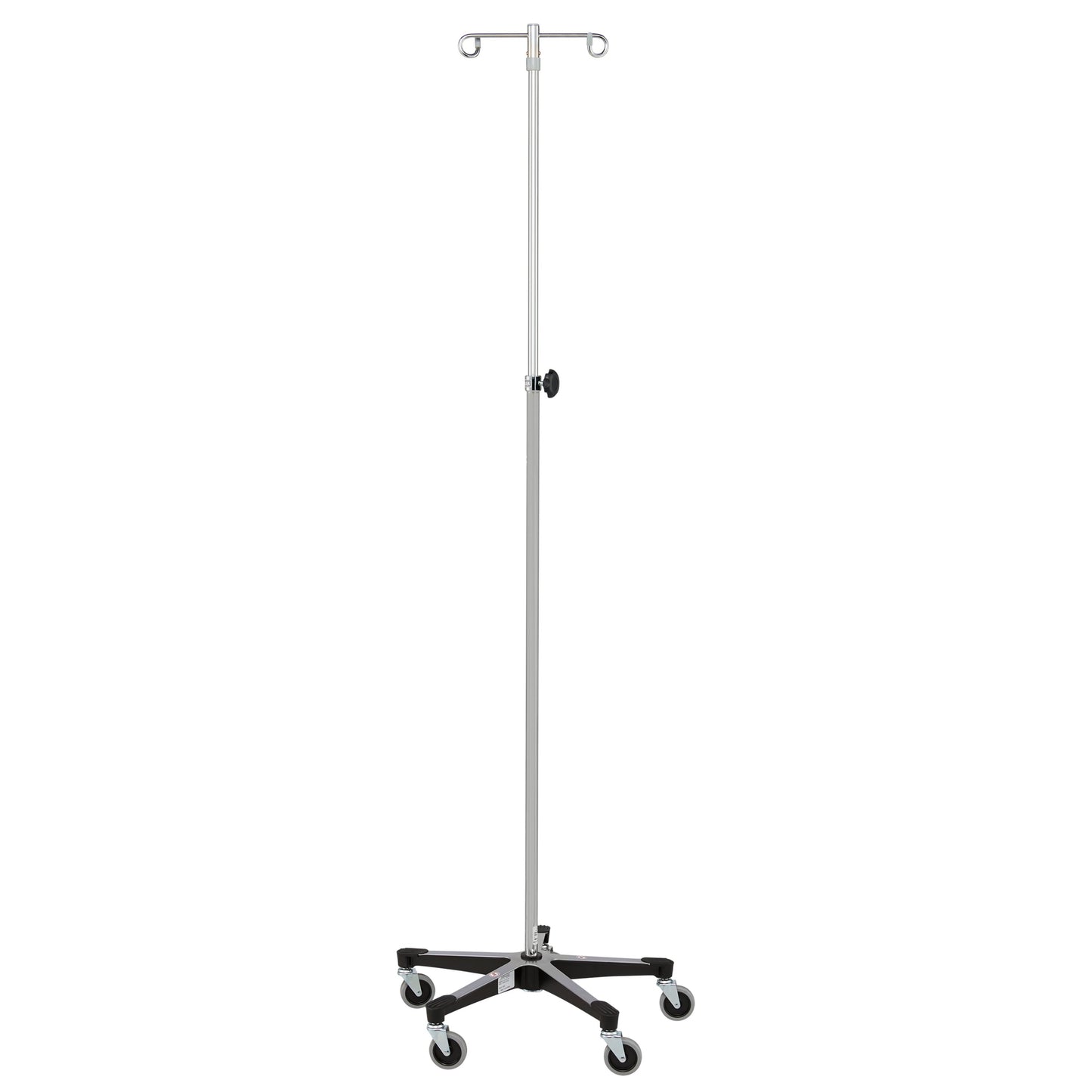 IV Stand, Heavy Duty, 2 Hook with Secure Grip Hooks Wall Saver, 5 Leg Base On 718 Casters (DROP SHIP ONLY)