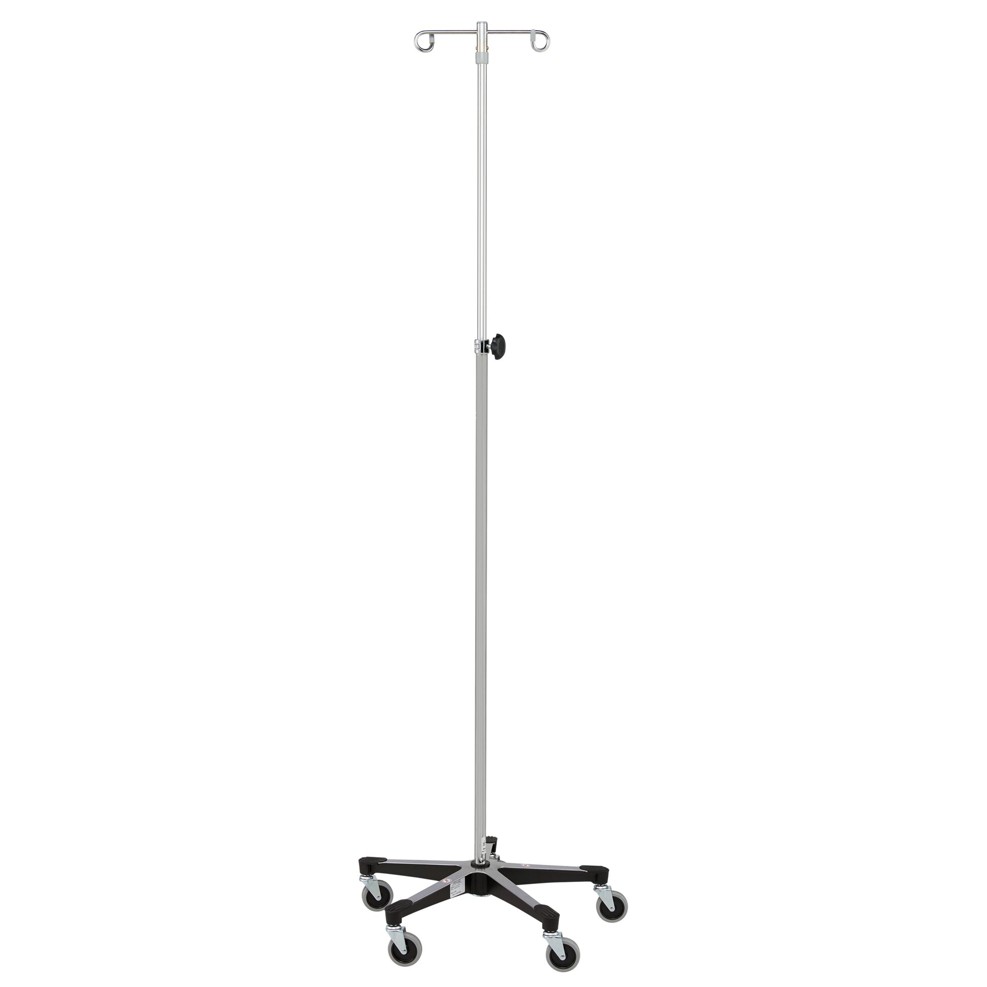 IV Stand, Heavy Duty, 2 Hook with Secure Grip Hooks Wall Saver, 5 Leg Base On 718 Casters (DROP SHIP ONLY)