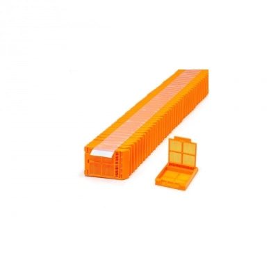 Micromesh Biopsy Cassette, Quickload 45 Angle Stack (Taped), Acetal, Orange, Bulk, 2000/cs