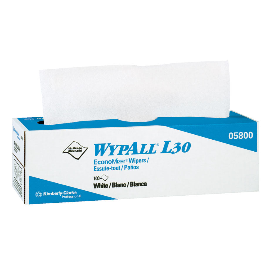 WYPALL L30 Towels, 16.4" x 9.8", White, Pop-Up Box, 100 sheets/bx, 8 bx/cs (Products cannot be sold on Amazon.com or any other 3rd party site) (US Only)