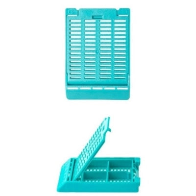 Slimsette Tissue Cassette, 4-Compartment, 45 Angle, Acetal, Aqua, 500/bx, 3 bx/cs