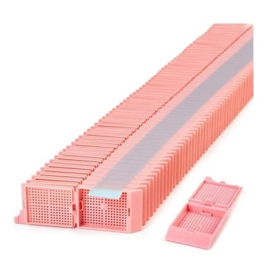 Unisette II Cassette for Automatic Feed Printer with Covers, Biopsy, Pink, 200/bx, 5 bx/cs