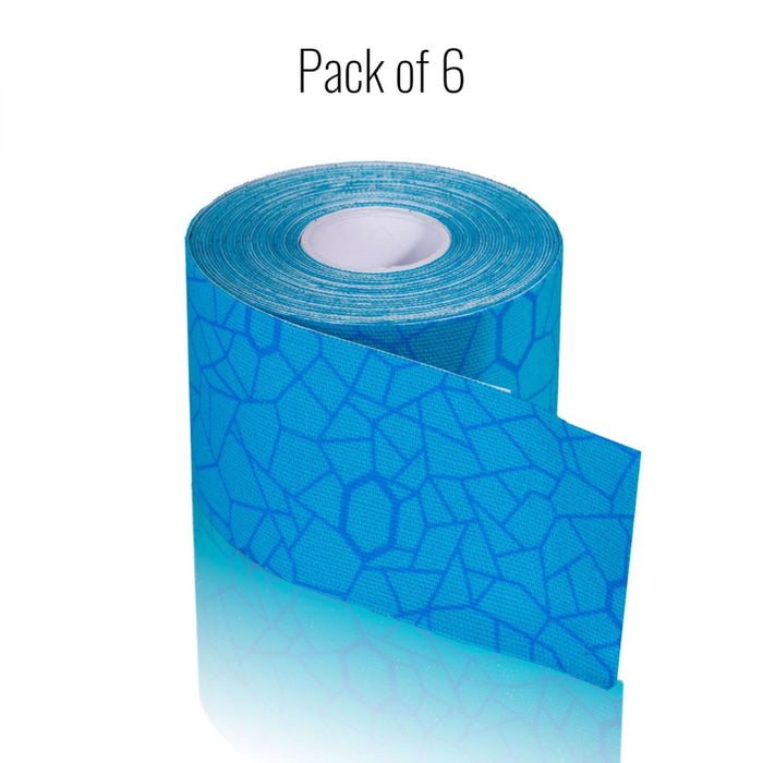 Kinesiology Tape, Standard Continuous Roll, 2" x 16.4ft, Blue/ Blue Print, Latex-Free, 6/pk, 24 pk/cs (091300) (Legacy# 12758) (US Only)