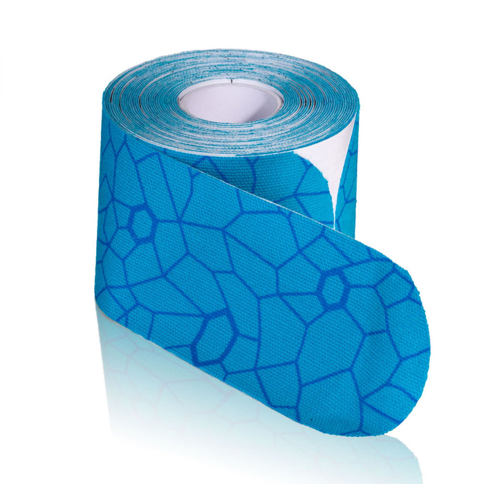 Kinesiology Tape, Precut Roll, Dispenser Box, 2" x 10" Strips, Blue/ Blue Print, Latex-Free, 20 Strips/rl, 24 rl/cs (091295) (Legacy# 12753) (US Only)