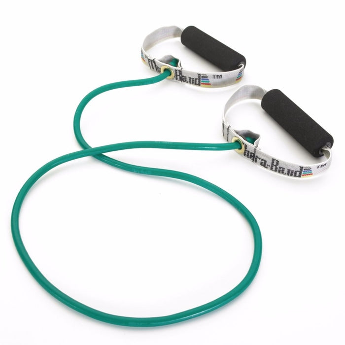 Resistance Tubing with Soft Grip Handles, Green/ Heavy, 48", in Retail Clam-Shell Packaging, 12 ea/cs (020585) (Legacy# 21733) (US Only)
