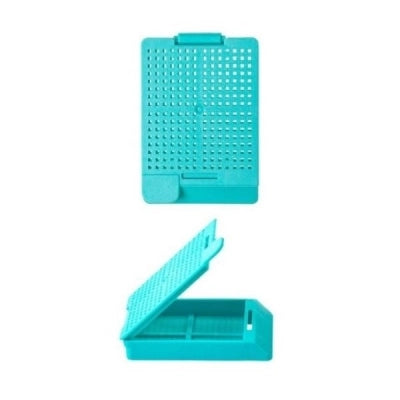 Swingsette Biopsy Cassette, 45 Angle, Acetal, Aqua, 500/bx, 3 bx/cs