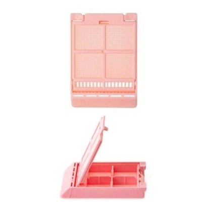 Micromesh Biopsy Cassette, 4-Compartments, 45 Angle, Acetal, Pink, 250/bx, 4 bx/cs