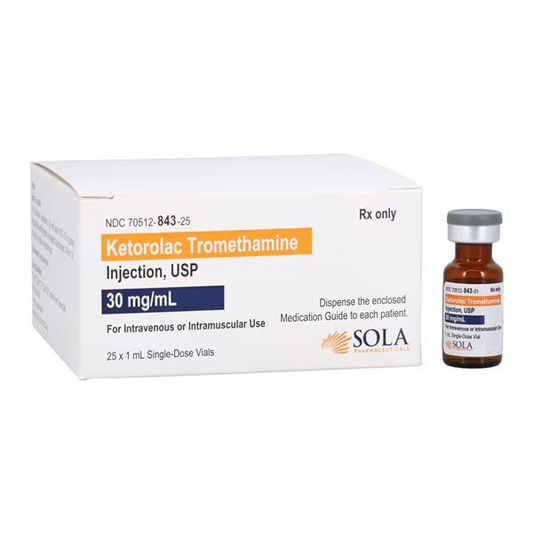 Ketorolac Tromethamine Injection 30mg/mL SDV 1mL 25/Package, 24 PK/CA (70512084325)