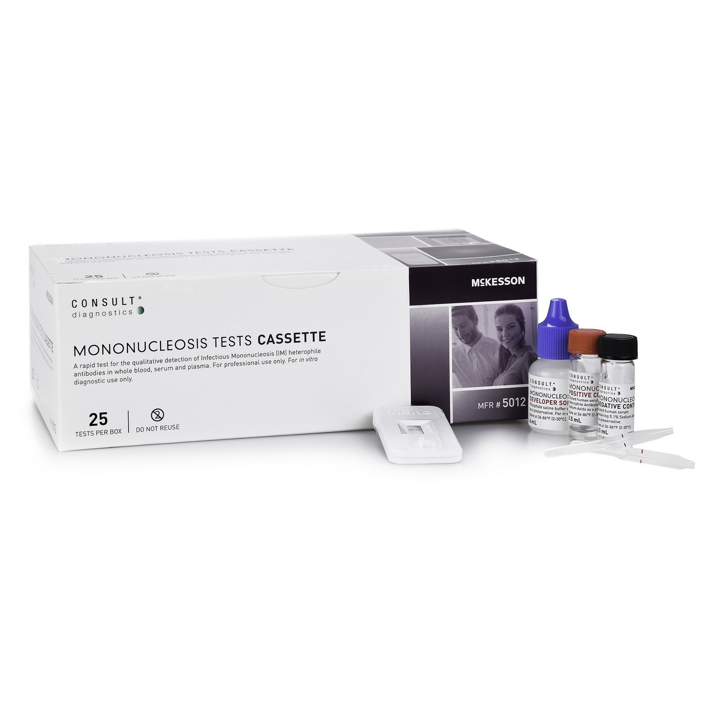Other Infectious Disease Test Kit McKesson Consult™ Infectious Mononucleosis 25 Tests CLIA Waived Sample Dependent (5012)