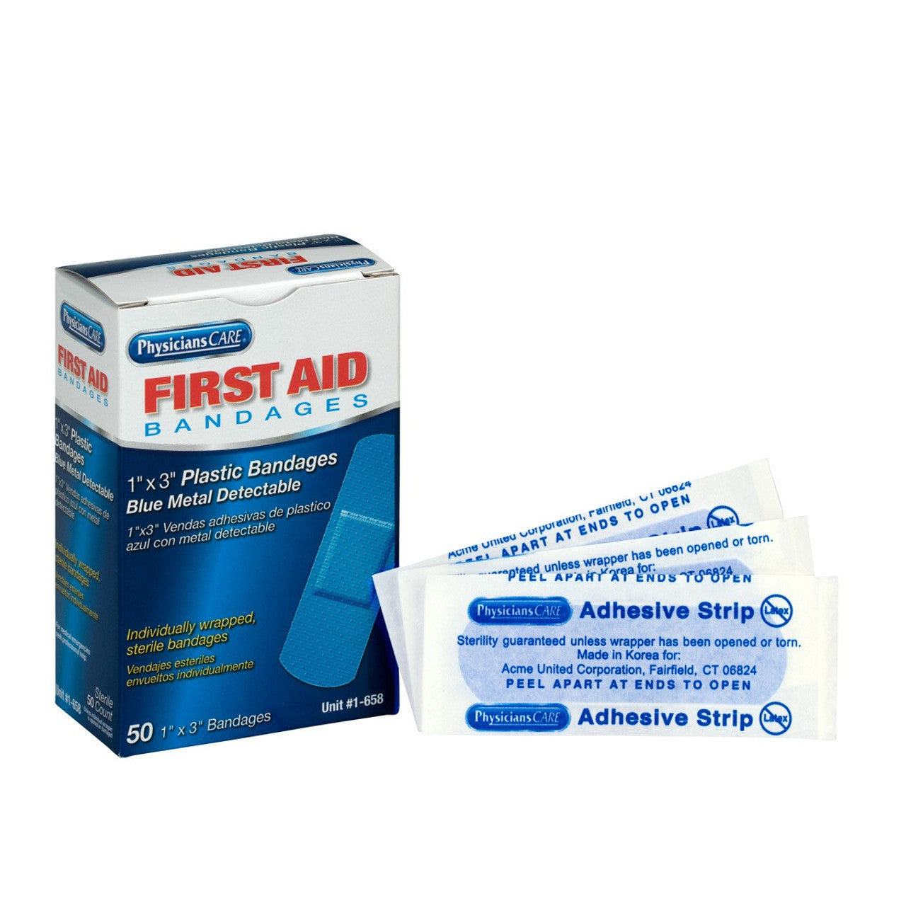Plastic Bandages, 1"x3", Blue, 100/bx (DROP SHIP ONLY - $150 Minimum Order)