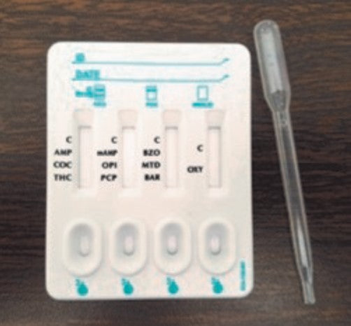Drug Test, 10 Test Cassette, Cocaine, Marijuana, Opiate, Amphetamine, Methamphetamine, Phencyclidine, Benzodiazepine, Barbiturate, Methadone, Oxycodone, 25/bx (Result forms not included, please order 2430P or 2440P) (US Only)