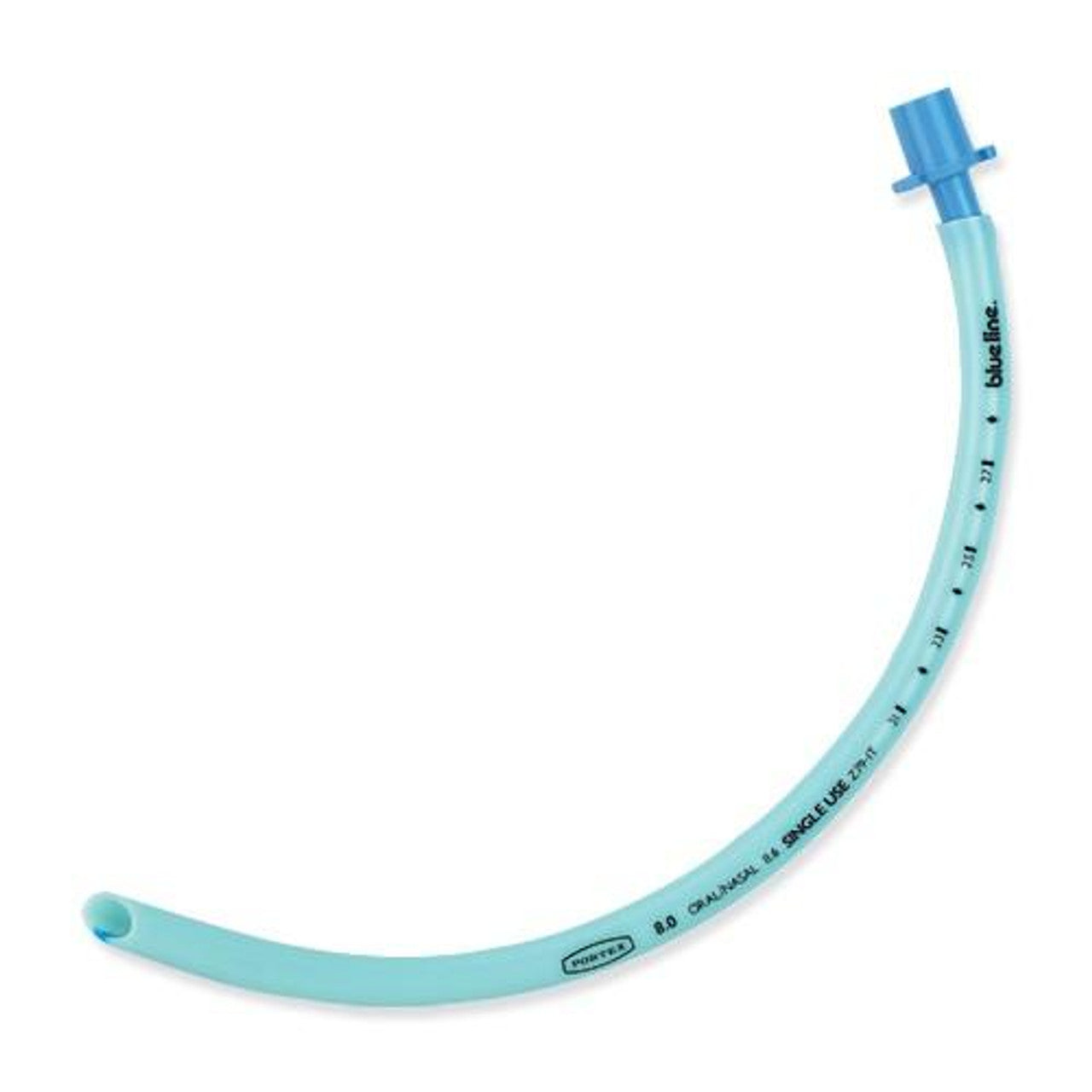 Portex Blue Line Endotracheal Tube (Oral/Nasal), Uncuffed, Magill, Ivory PVC, Standard Connector, 5.0 mm x 7.3 mm x 250 mm, 10/cs (US Only)