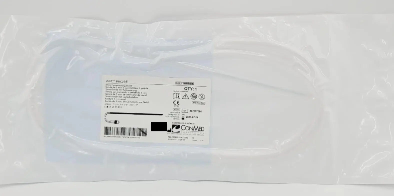 Foot Control Laparoscopic ABC Probes, 5mm, 10 (3.05m) cord, 28cm working length, Disposable, 10/cs