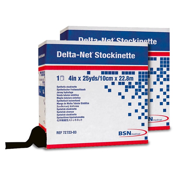 Delta-Net Stockinette, Synthetic, 1" x 25yd, Black, Non-Sterile, 2/cs (Continental US Only)