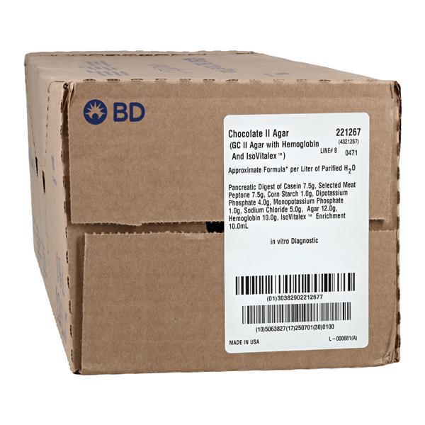 Chocolate II Agar (GC II Agar with Hemoglobin and IsoVitalex), 100/pk (Short-Dated, Minimum Expiry Lead is 60 days; Non-returnable; Non-refundable) (Ships on ice) (Continental US Only) (Drop Ship Requires Pre-Approval)