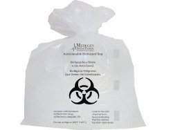 Biohazard Bag, Propylene with Indicator, Clear & Black, 38" x 47", 2.0 mil, 44 gal, Flat Seal, Coreless Roll, 10/rl, 10 rl/cs