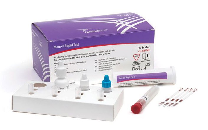 Mono II Rapid Test Dipstick, CLIA Waived, 25 test/kit, 18 kit/cs (Continental US Only)