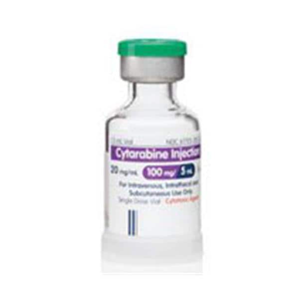 Cytarabine Injection, Aqueous, 20 mg/ml, 25 ml Vial, Multiple Dose, Onco-Tain Glass Fliptop Vial (Rx) (Item is Non-Returnable) (We must have your Wholesale Drug License on File before shipping this product) (US Only, Excluding IN and ND)