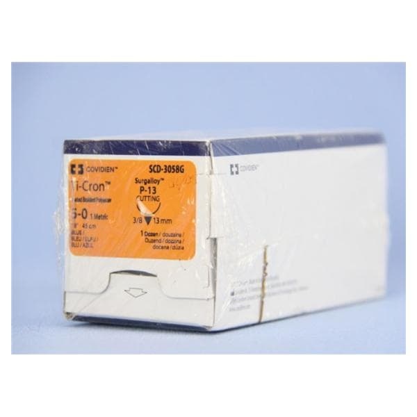 Suture, Premium Reverse Cutting, Size 5-0, Blue, 18", Needle P-13, 3/8 Circle, 1 dz/bx (Continental US Only)