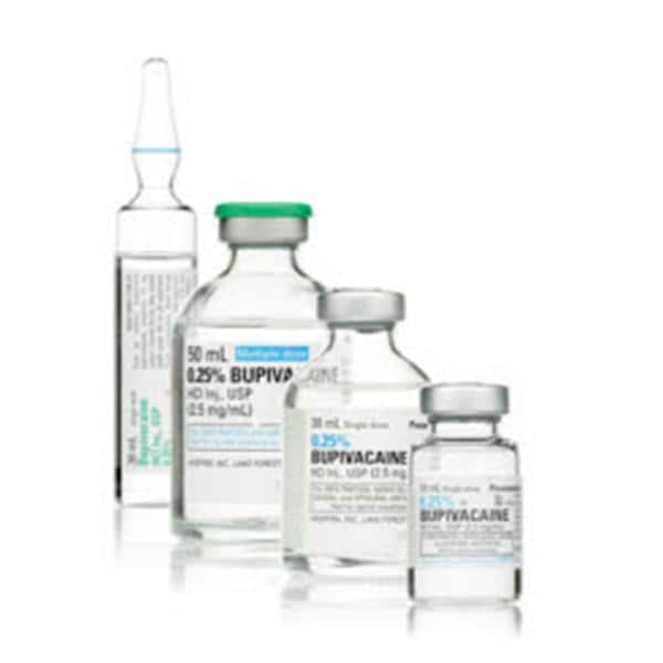 Bupivacaine Hydrochloride Injection, USP, 2.5 mg/ml, 10 ml Vial, Single Dose, Glass Teartop Vial, 25/bx (Rx) (Item is Non-Returnable) (We must have your Wholesale Drug License on File before shipping this product) (US Only, Excluding IN and ND)