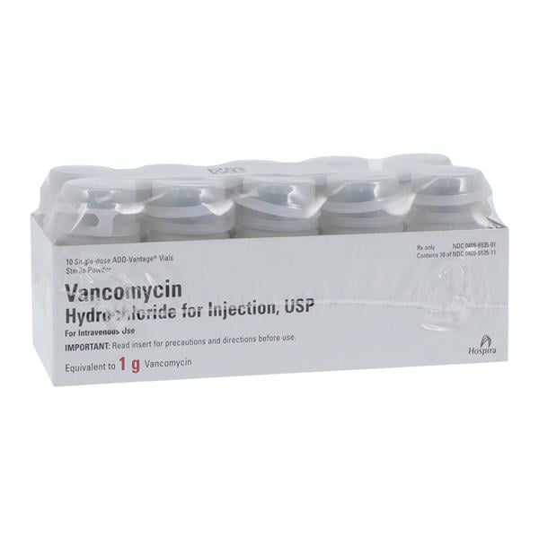 Vancomycin Hydrochloride for Injection, USP, 1 g Vial, Single Dose, ADD-Vantage Vial, 10/bx (Rx) (Item is Non-Returnable) (We must have your Wholesale Drug License on File before shipping this product) (US Only, Excluding IN and ND)