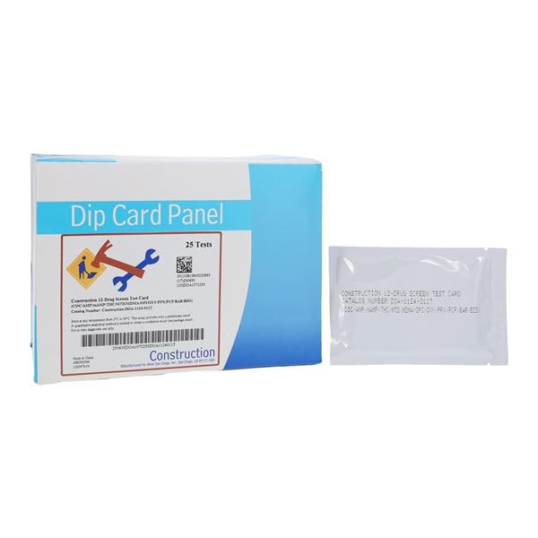 Drug Test, 12 Test Dip Device, Cocaine, Marijuana, Opiate, Amphetamine, Methamphetamine, Phencyclidine, Benzodiazepine, Barbiturate, Methadone, Ecstasy, Oxycodone, Propoxyphene, 25/bx (Minimum Expiry Lead is 90 days) (US Only)