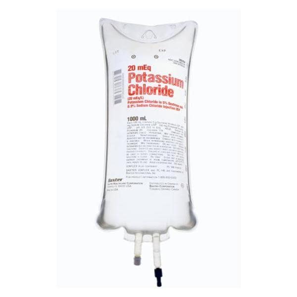 5% Dextrose, 0.9% Sodium Chloride and 20 mEq/L Potassium Chloride Injection, USP, 1000 ml, Viaflex Plastic Container, 14/cs (Rx) (Continental US Only) (Product Access Restricted. Check with your sales rep to verify eligibility)