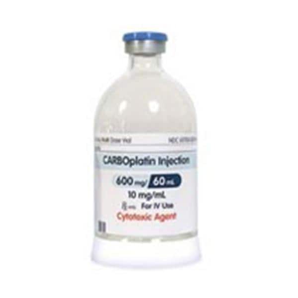 Carboplatin Injection, 10 mg/ml, 60 ml Vial, Multiple Dose, Onco-Tain Glass Fliptop Vial (Rx) (Item is Non-Returnable) (We must have your Wholesale Drug License on File before shipping this product) (US Only, Excluding IN and ND)