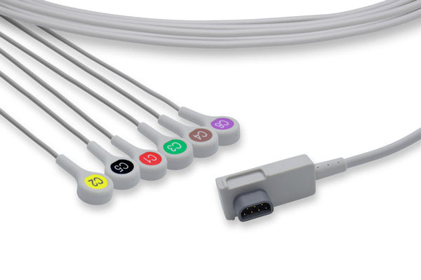 ECG Leadwire Cable, 6 Leads, Snap, AHA, Zoll Compatible (DROP SHIP ONLY) (Freight Terms are Prepaid & Added to Invoice - Contact Vendor for Specifics)